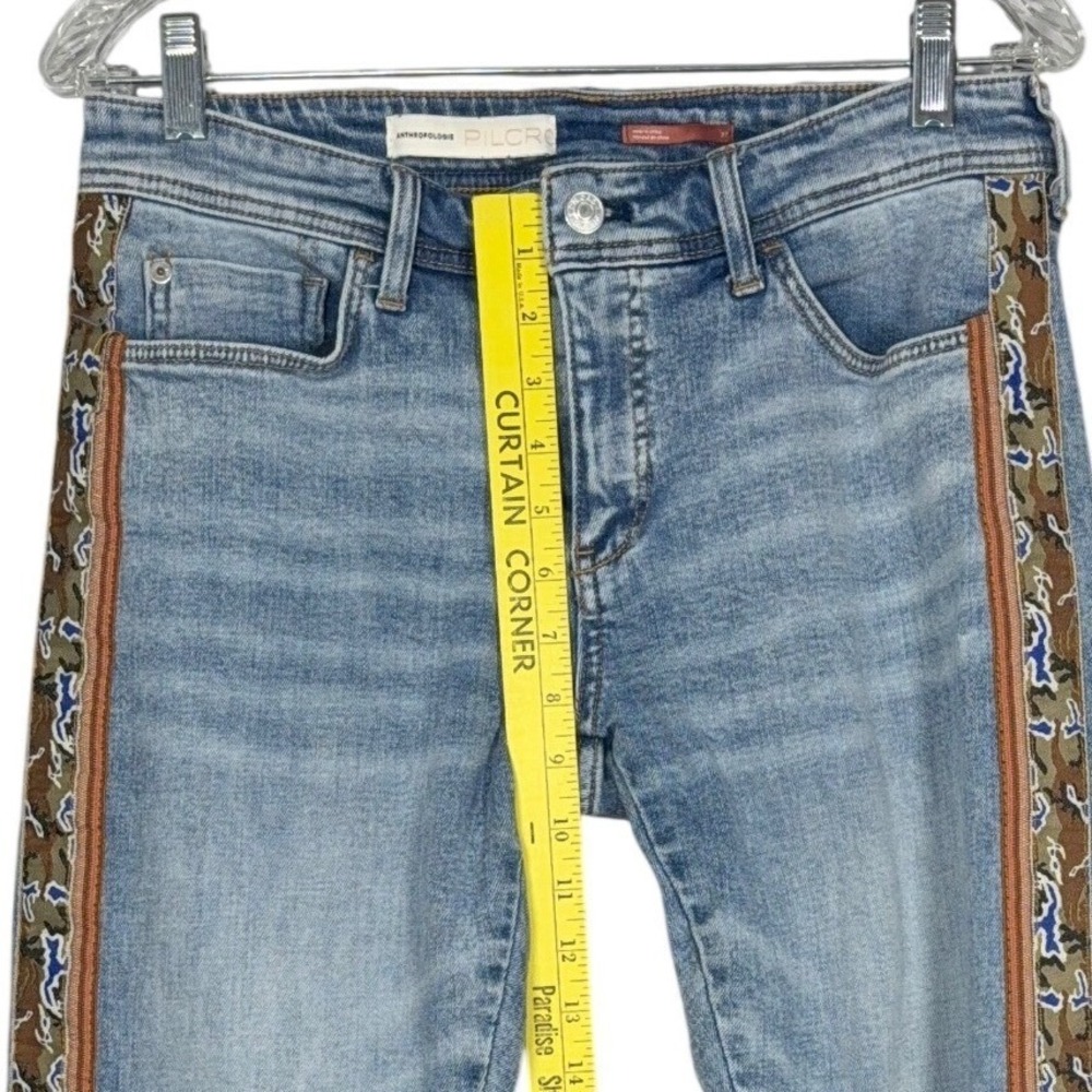 PILCRO Anthropologie Slim Boyfriend Jeans, Camo Side Trim Details, Size 27 - Picture 5 of 11